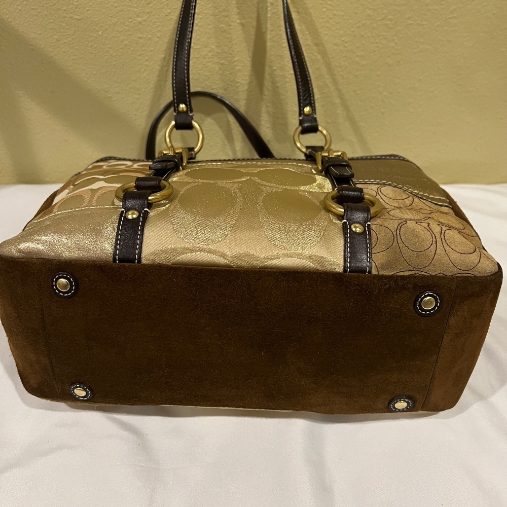 COACH Signature Multicolor Patchwork Tote/Shoulder Shopper Bag - Picture 6 of 16